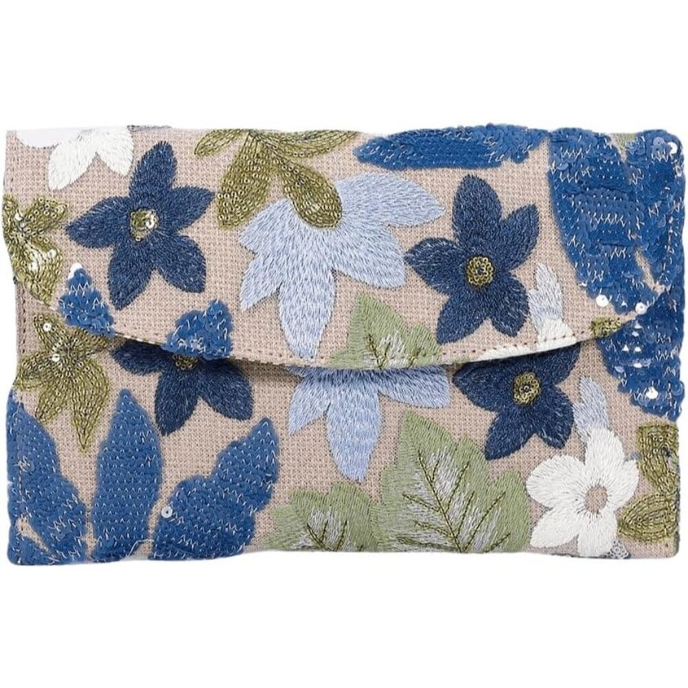 Versatile Floral Beaded Clutch Purse - Lightweight And Stylish Evening Accessory